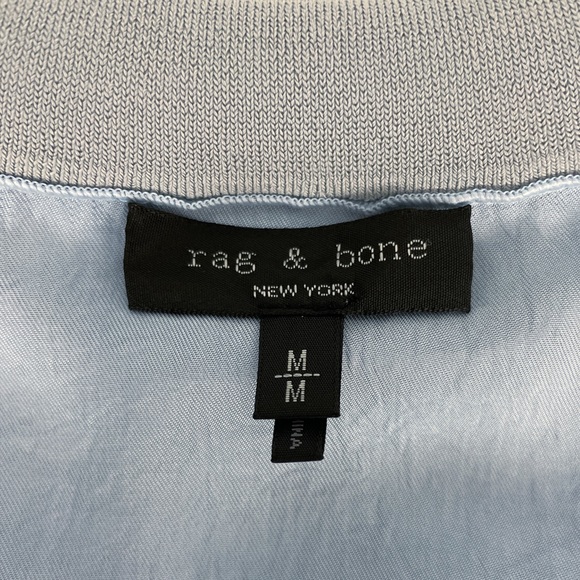Rag & Bone Women’s Aiden Button Tee Top Short Sleeve Size Medium Powder Blue EUC - Picture 9 of 13